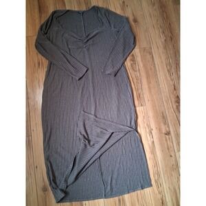 Torrid Womens Charcoal Grey Ribbed Knit Sweetheart Ruched Maxi Dress Plus Size 3